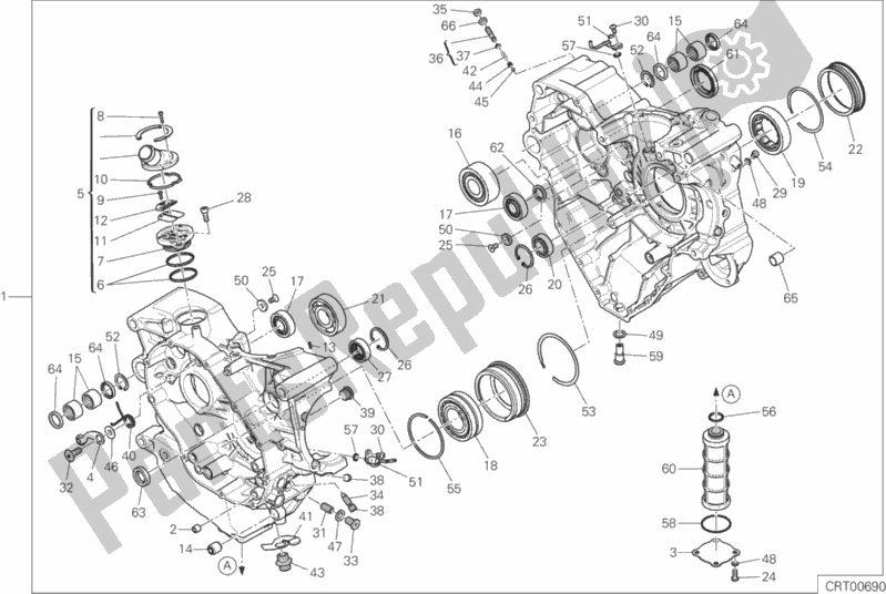 All parts for the 010 - Half-crankcases Pair of the Ducati Multistrada 1200 ABS 2016